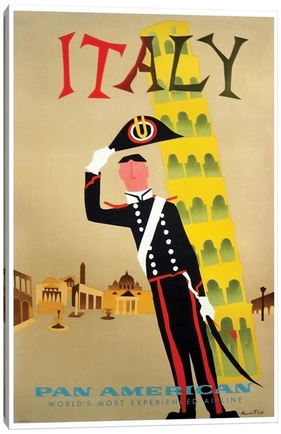 Italy - Pan American Canvas Art Print - Vintage Travel Posters