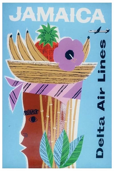 Vintage Travel Posters: Jamaica - Delta Air Lines by Unknown Artist