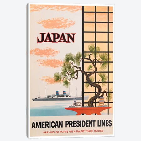 Japan - American President Lines Canvas Print #LIV158} by Unknown Artist Canvas Artwork