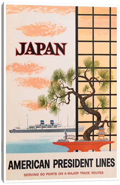 Japan - American President Lines Canvas Art Print - Vintage Travel Posters