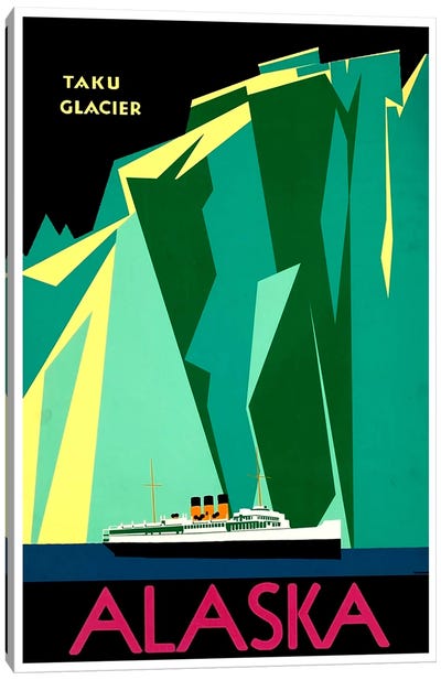 Alaska - Taku Glacier Canvas Art Print - Vintage Travel Posters