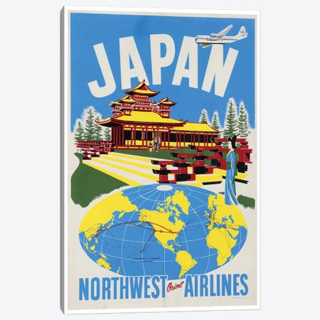 Japan - Northwest Orient Airlines Canvas Print #LIV160} by Unknown Artist Canvas Print