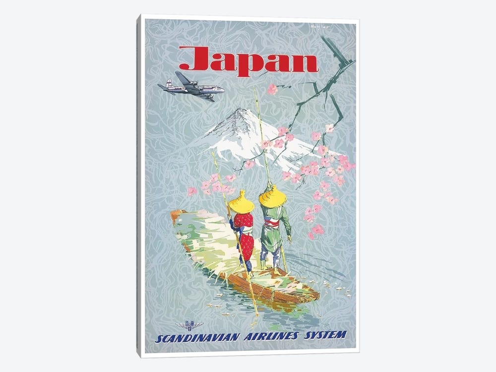 Japan - Scandinavian Airlines System by Unknown Artist 1-piece Canvas Print