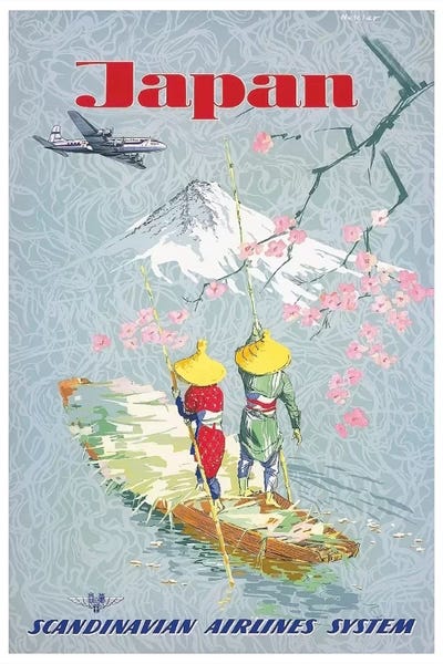 Vintage Travel Posters: Japan - Scandinavian Airlines System by Unknown Artist