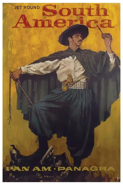 Vintage Travel Posters: Jet 'Round South America - Pan Am by Unknown Artist