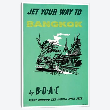 Jet Your Way To Bangkok By BOAC Canvas Print #LIV168} by Unknown Artist Art Print