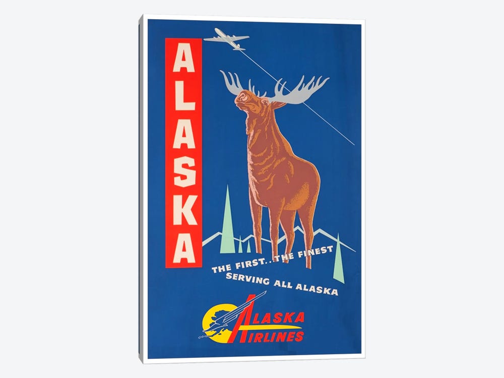 Alaska, The First…The Finest - Alaska Airlines by Unknown Artist 1-piece Art Print