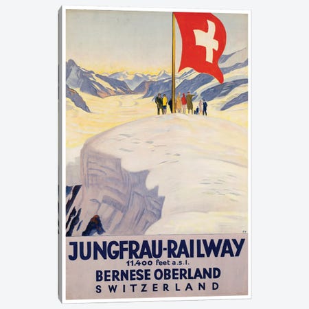 Jungrau Railway - Bernese Oberland, Switzerland Canvas Print #LIV170} by Unknown Artist Canvas Wall Art