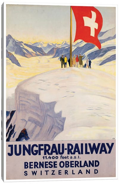 Jungrau Railway - Bernese Oberland, Switzerland Canvas Art Print - Unknown Artist