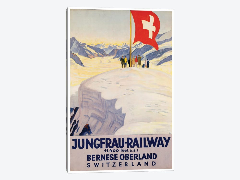 Jungrau Railway - Bernese Oberland, Switzerland by Unknown Artist 1-piece Canvas Art Print