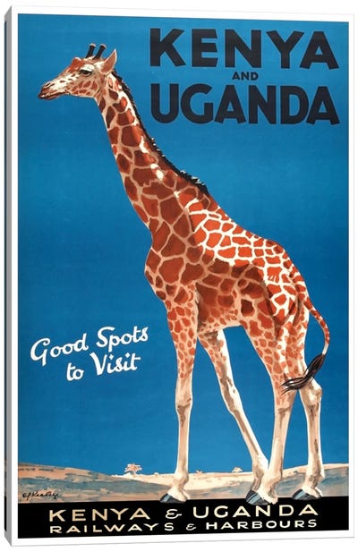 Kenya And Uganda Railways & Harbours Canvas Art Print - Vintage Travel Posters