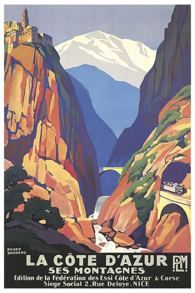 Vintage Travel Posters: La Cote d'Azur (The French Riviera) by Unknown Artist