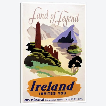 Land Of Legend: Ireland Invites You (Springtime Festival May 1955) Canvas Print #LIV178} by Unknown Artist Canvas Artwork