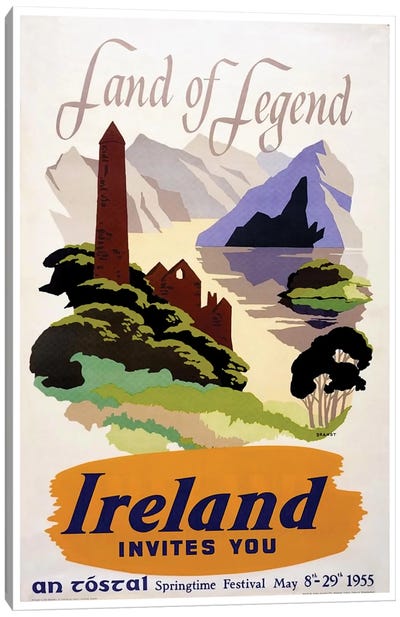 Land Of Legend: Ireland Invites You (Springtime Festival May 1955) Canvas Art Print