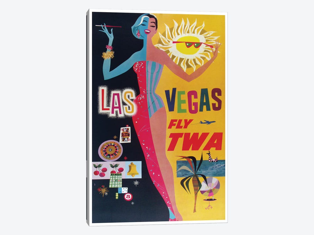 Las Vegas - Fly TWA by Unknown Artist 1-piece Canvas Artwork