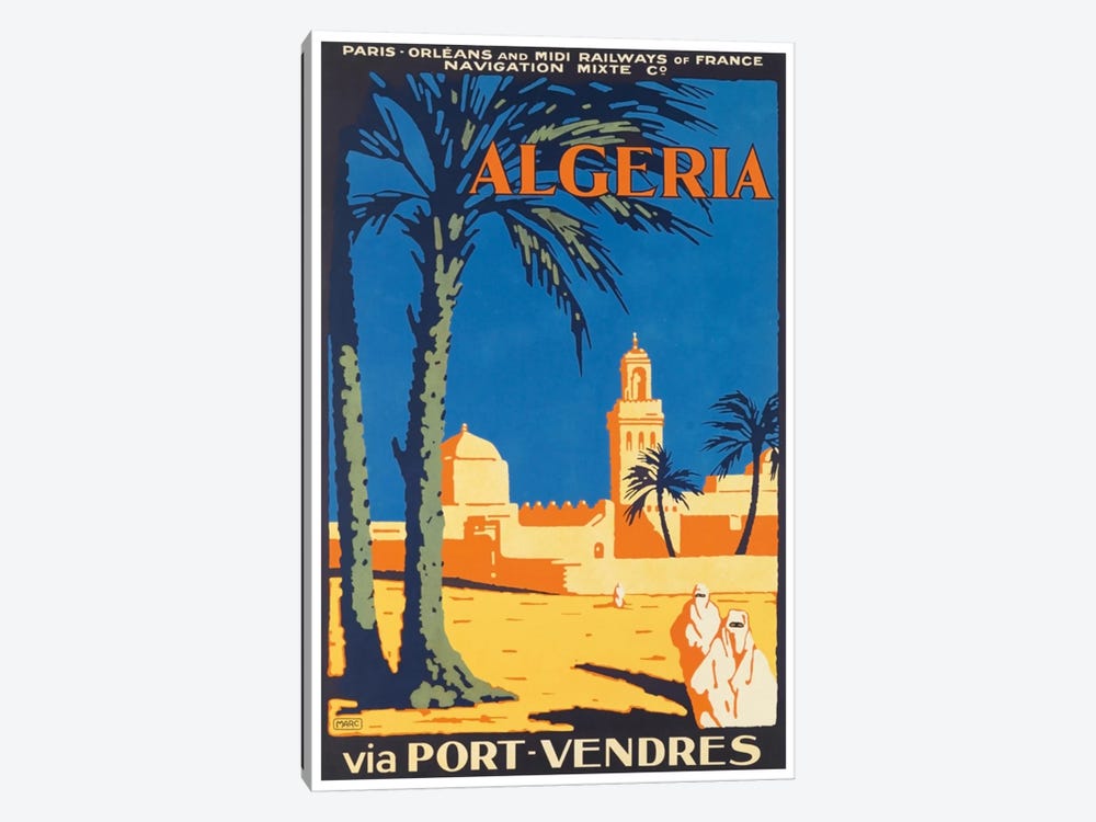 Algeria Via Port-Vendres by Unknown Artist 1-piece Canvas Artwork
