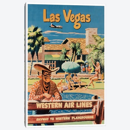 Las Vegas - Western Airlines, Skyway To Western Playgrounds Canvas Print #LIV180} by Unknown Artist Canvas Print