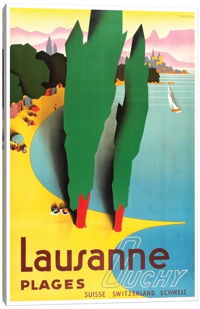 Lausanne-Ouchy, Switzerland IV Canvas Art Print - Travel Posters