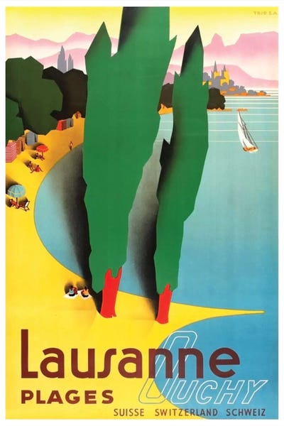 Vintage Travel Posters: Lausanne-Ouchy, Switzerland IV by Unknown Artist
