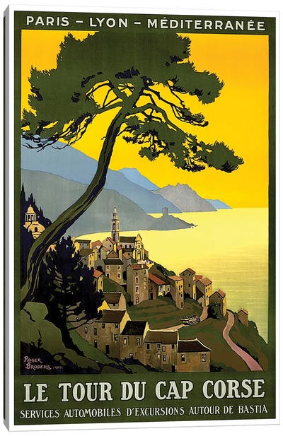 Le Tour du Cap Corse: Paris, Lyon, Mediterranean Canvas Art Print - Vintage Travel Posters