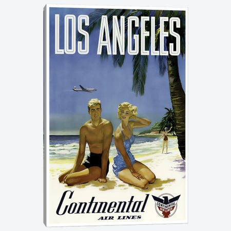 Los Angeles - Continental Airlines Canvas Print #LIV191} by Unknown Artist Canvas Wall Art