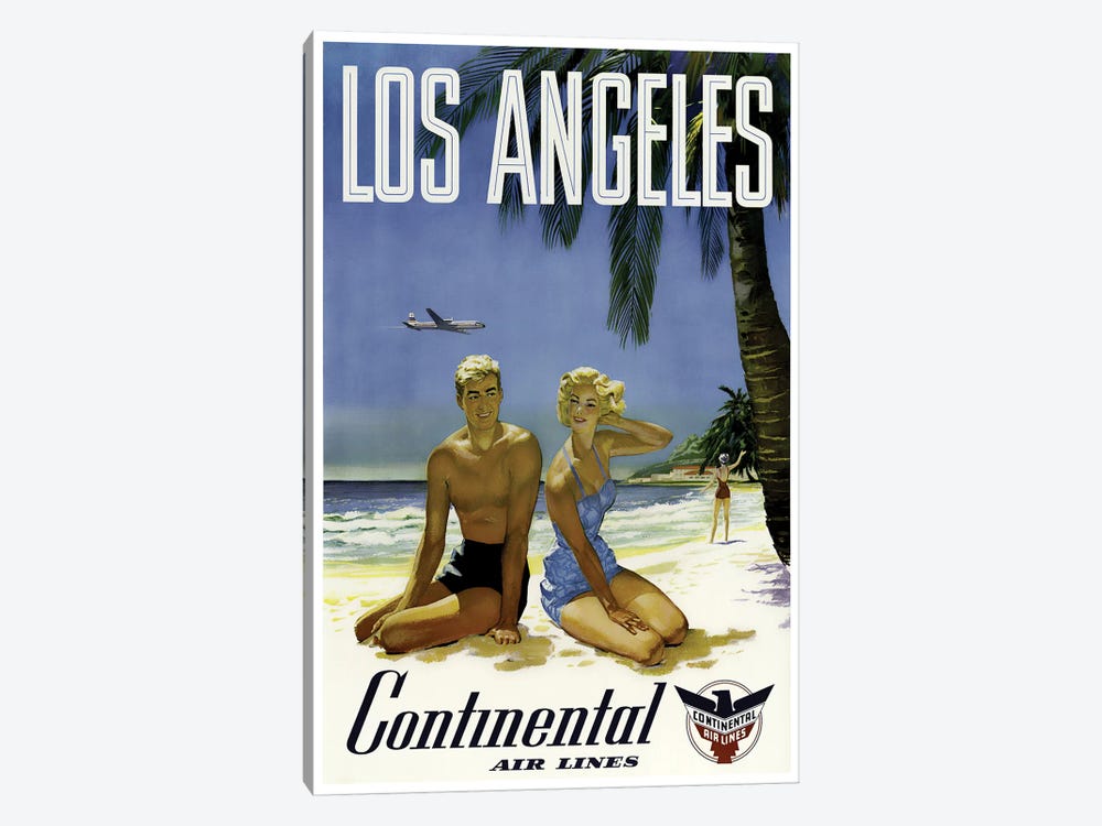 Los Angeles - Continental Airlines by Unknown Artist 1-piece Canvas Wall Art