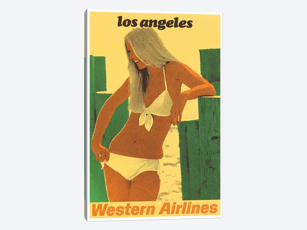Los Angeles - Western Airlines by Unknown Artist 1-piece Art Print