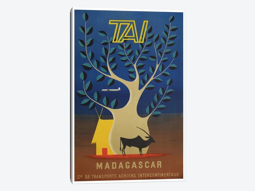 Madagascar - TAI Airlines by Unknown Artist 1-piece Canvas Art