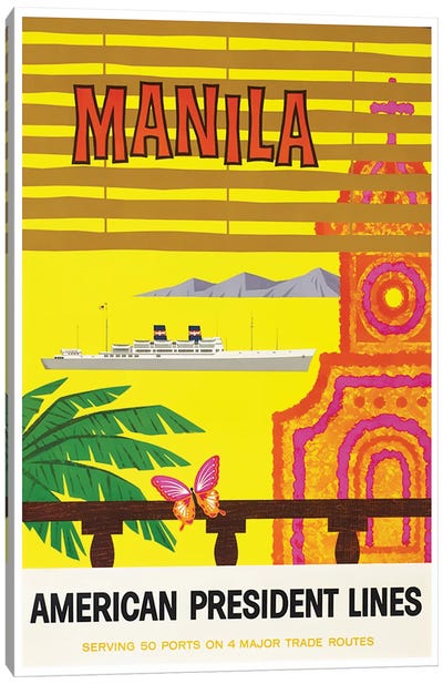 Manila - American President Lines Canvas Art Print - Philippines Art