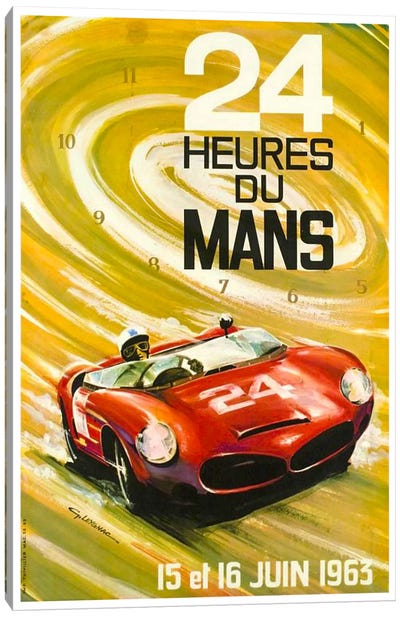 24 Heures du Mans I Canvas Art Print - Vintage Travel Posters