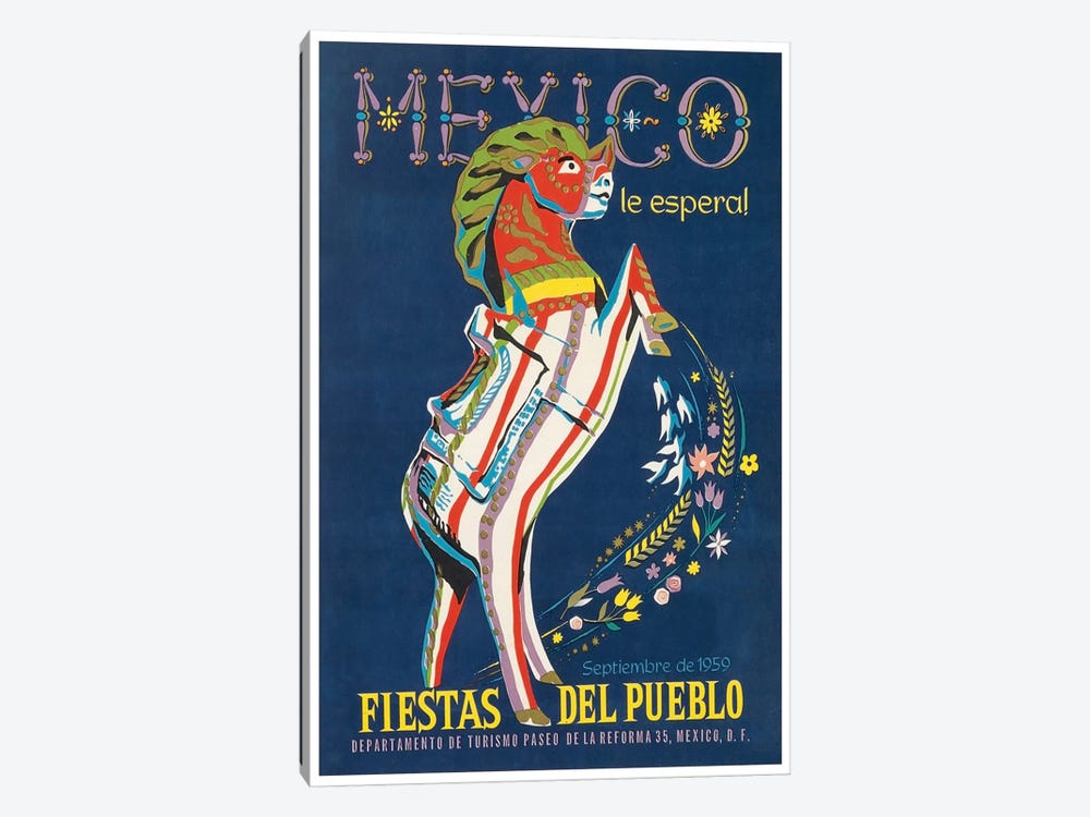 Mexico le Espera! Fiestas del Pueblo, Septiembre de 1959 by Unknown Artist 1-piece Canvas Art
