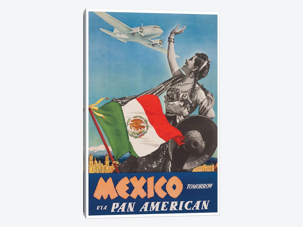 Mexico Tomorrow Via Pan American 1-piece Canvas Art Print