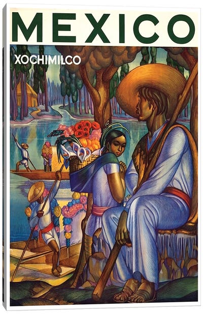 Mexico, Xochimilco Canvas Art Print - Travel Posters