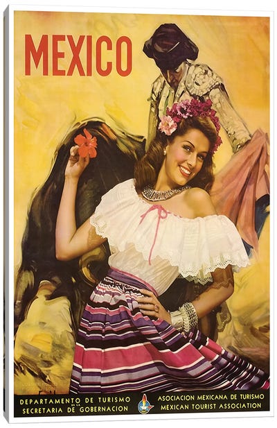 Mexico: Tourism I Canvas Art Print - Vintage Travel Posters