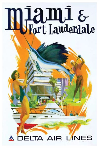 Florida: Miami & Fort Lauderdale - Delta Airlines by Unknown Artist