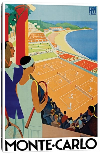 Monte Carlo Canvas Art Print - Vintage Travel Posters
