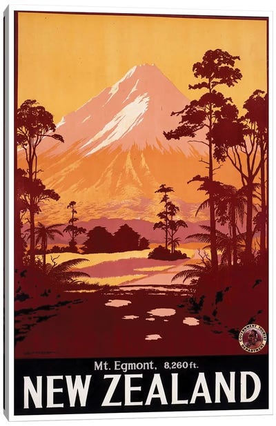 Mount Egmont, New Zealand Canvas Art Print - Travel Posters