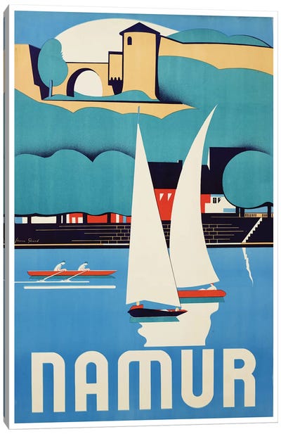 Namur, Belgium Canvas Art Print - Vintage Travel Posters