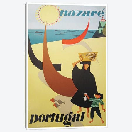 Nazare, Portugal Canvas Print #LIV220} by Unknown Artist Canvas Wall Art