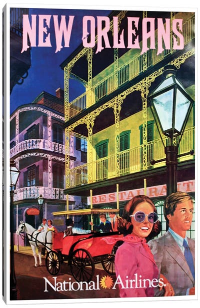 New Orleans - National Airlines Canvas Art Print - New Orleans Travel Posters