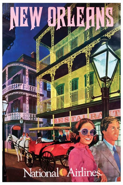 Louisiana: New Orleans - National Airlines by Unknown Artist