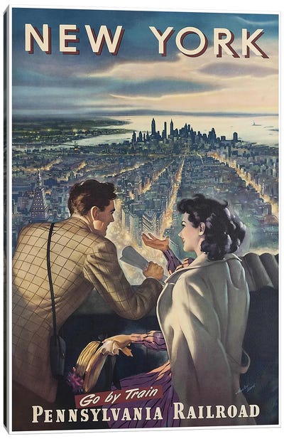 New York - Pennsylvania Railroad Canvas Art Print - New York City Travel Posters