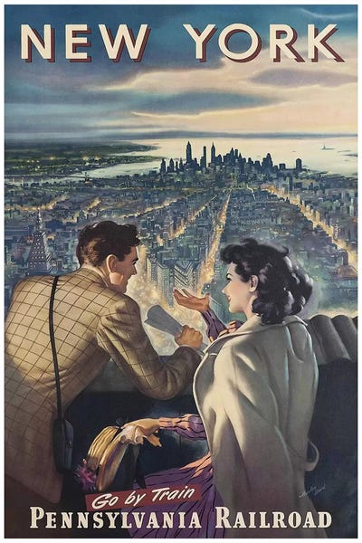 New York City Travel Posters: New York - Pennsylvania Railroad by Unknown Artist