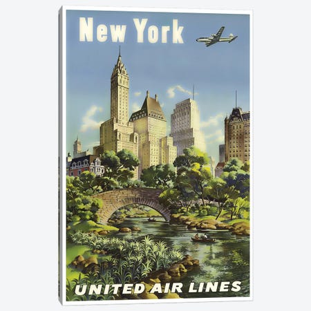 New York - United Airlines I Canvas Print #LIV231} by Unknown Artist Art Print