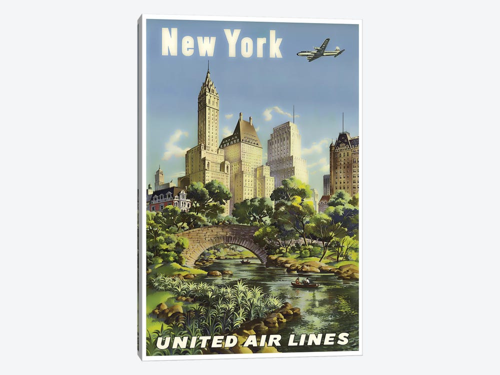 New York - United Airlines I by Unknown Artist 1-piece Canvas Art