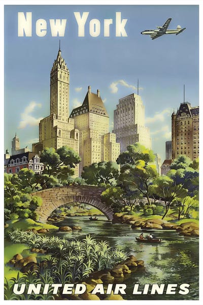 New York City Travel Posters: New York - United Airlines I by Unknown Artist