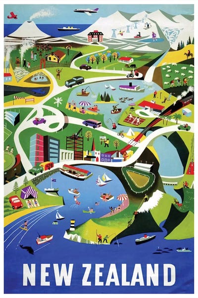 Vintage Travel Posters: New Zealand I by Unknown Artist