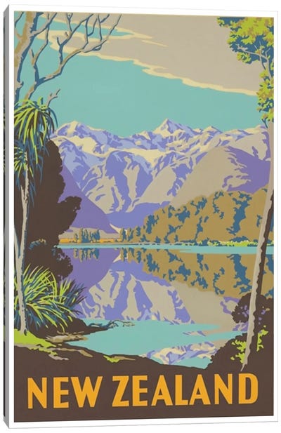 New Zealand II Canvas Art Print - Vintage Travel Posters