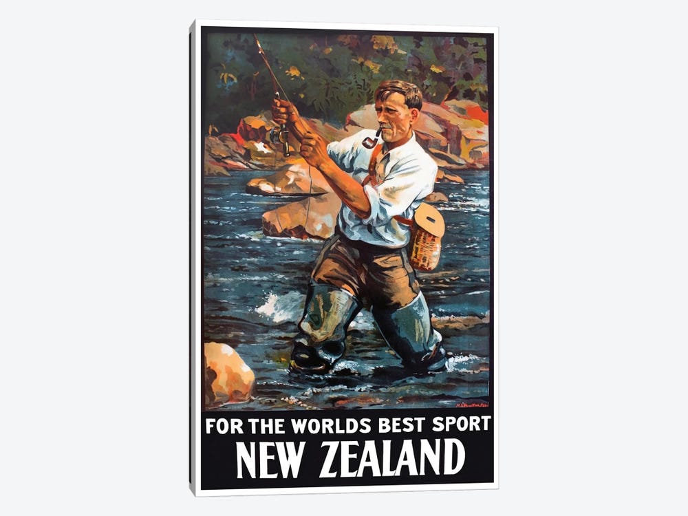 New Zealand: For The World's Best Sport by Unknown Artist 1-piece Canvas Art Print