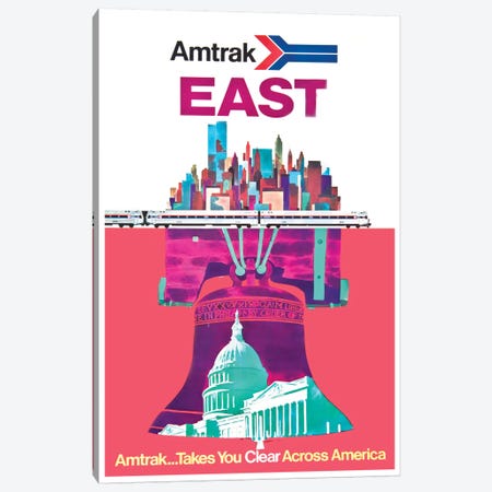 Amtrak East: Amtrak…Takes You Clear Across America Canvas Print #LIV23} by Unknown Artist Canvas Wall Art
